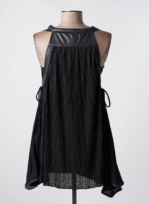 Tunique sans manche tissage crêpe noir ELISA CAVALETTI femme