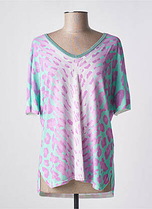 Pull col v manches courtes violet JEI'S BY LETIZIA DENARO femme