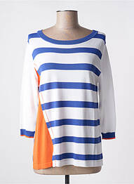 Pull col bateau manches longues bleu SCORZZO femme