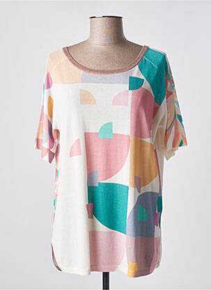 Pull stretch manches courtes rose JEI'S BY LETIZIA DENARO femme