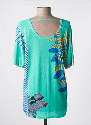 Pull col v manches courtes vert JEI'S BY LETIZIA DENARO femme