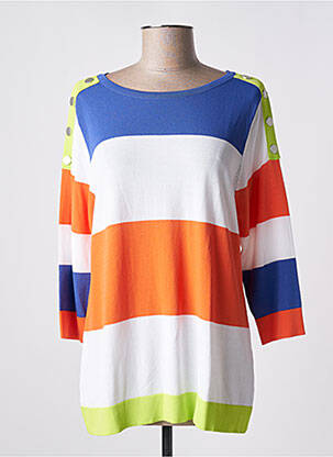 Pull coupe cintrée manches 3/4 orange SCORZZO femme