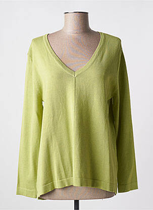 Pull coupe cintrée manches longues vert SCORZZO femme