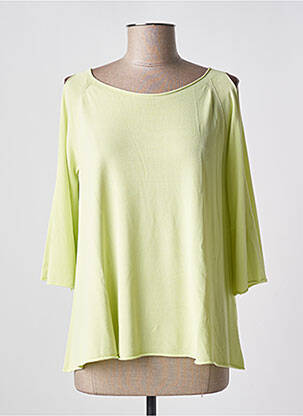 Pull col bateau manches 3/4 vert CARTA LIBERA femme