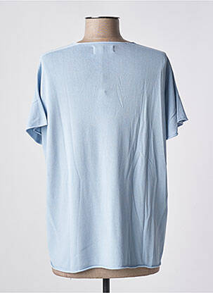 Pull coupe droite manches courtes bleu CARTA LIBERA femme