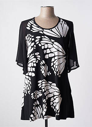 T-shirt imprimé fantaisie manches courtes noir JOSEPH RIBKOFF femme