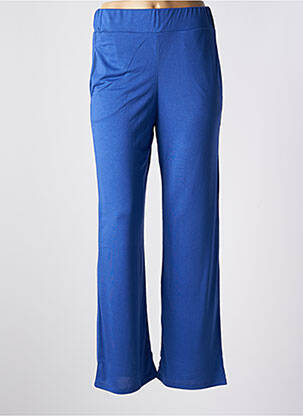 Pantalon droit stretch taille haute bleu SCORZZO femme