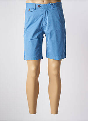 Bermuda coupe droite taille normale bleu VICOMTEA homme