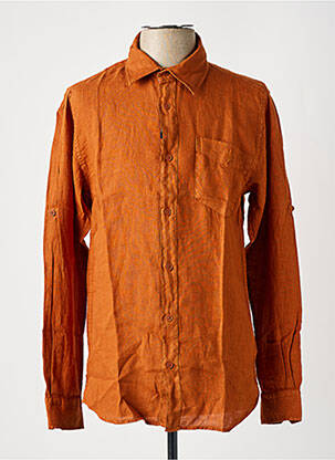 Chemise manches longues poignets boutonnés marron HERO SEVEN homme