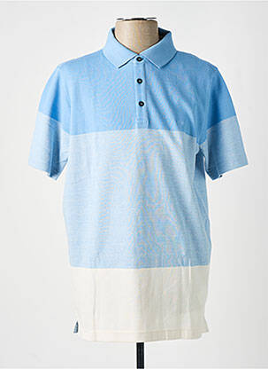 Polo tissage chiné manches courtes bleu FYNCH-HATTON homme