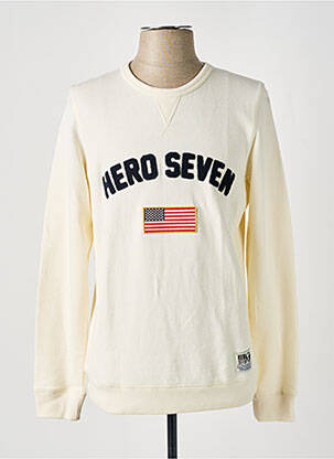 Sweat-shirt tissage jersey manches longues beige HERO SEVEN homme