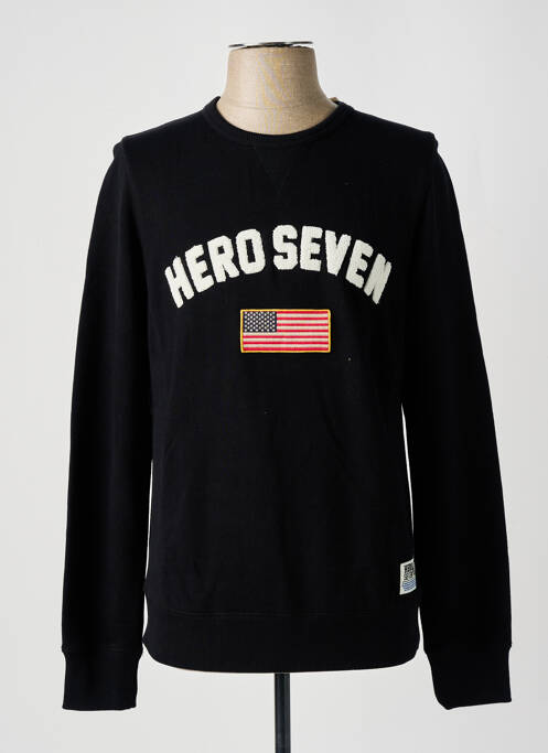 Sweat-shirt tissage jersey manches longues noir HERO SEVEN homme