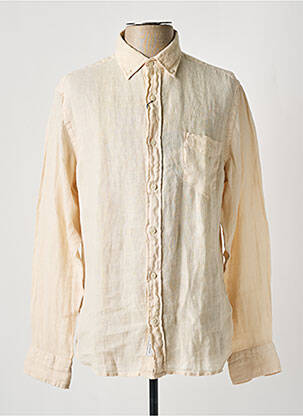 Chemise manches longues poignets boutonnés beige GANT homme