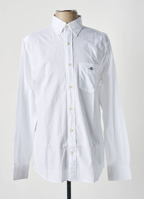 Chemise manches longues blanc GANT pour homme