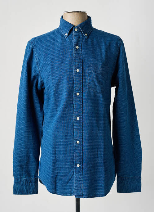 Chemise manches longues bleu GANT pour homme