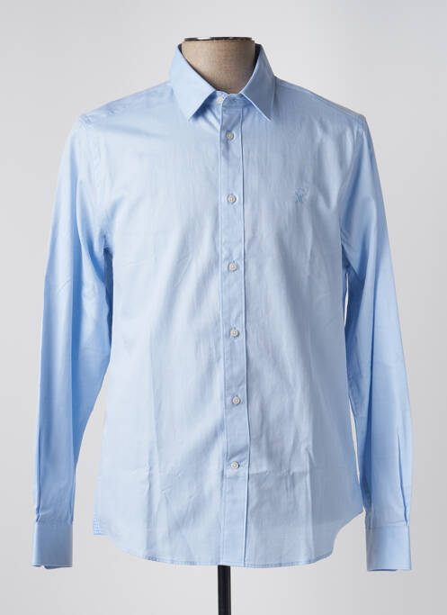 Chemise manches longues bleu VICOMTEA pour homme