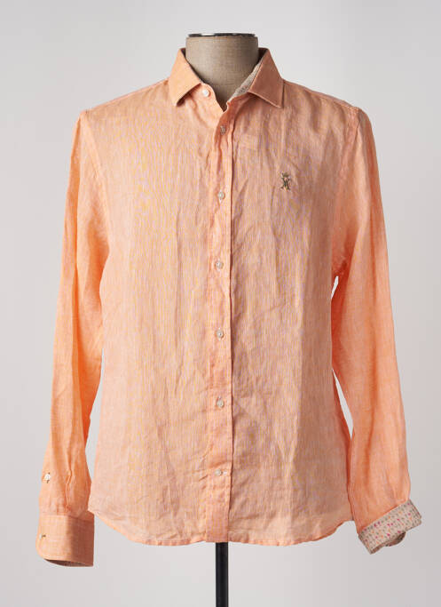 Chemise manches longues orange VICOMTEA pour homme