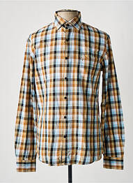 Chemise manches longues poches marron PIERRE CARDIN homme