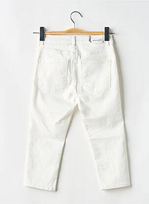 Corsaire tissage denim taille basse blanc ONLY femme