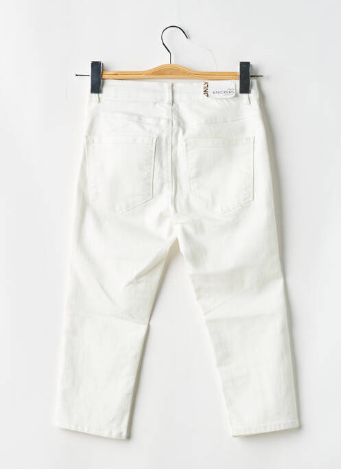 Corsaire tissage denim taille basse blanc ONLY femme