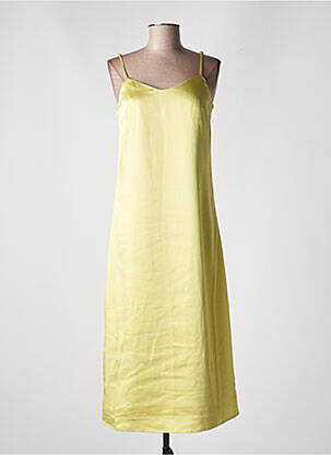 Robe mi-longue col v fines bretelles vert ONLY femme