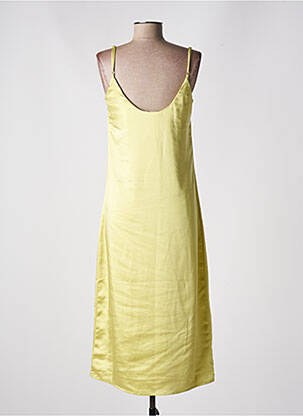 Robe mi-longue col v fines bretelles vert ONLY femme