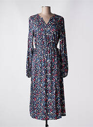 Robe mi-longue imprimé fleurs manches longues bleu CECIL femme