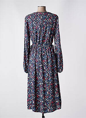 Robe mi-longue imprimé fleurs manches longues bleu CECIL femme