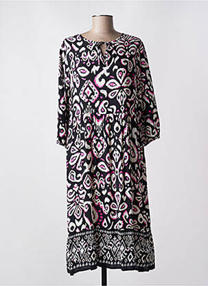 Robe mi-longue manches 3/4 manches 3/4 noir CECIL femme