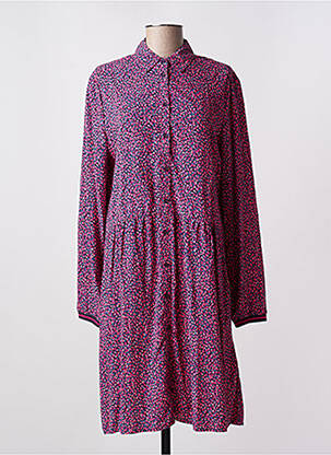 Robe mi-longue imprimé fantaisie manches longues rose CECIL femme