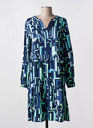 Robe mi-longue manches longues manches longues bleu CECIL femme