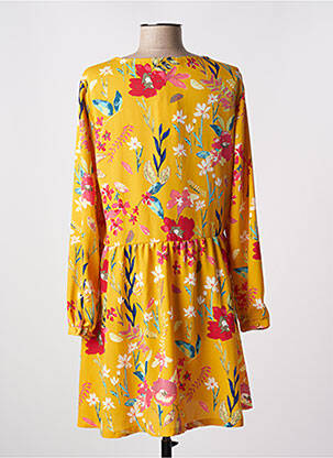 Robe courte coupe évasée manches longues jaune ONLY femme