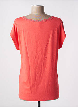 T-shirt col v manches courtes orange ONLY femme