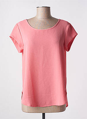 Blouse légère et transparente manches courtes rose ONLY femme