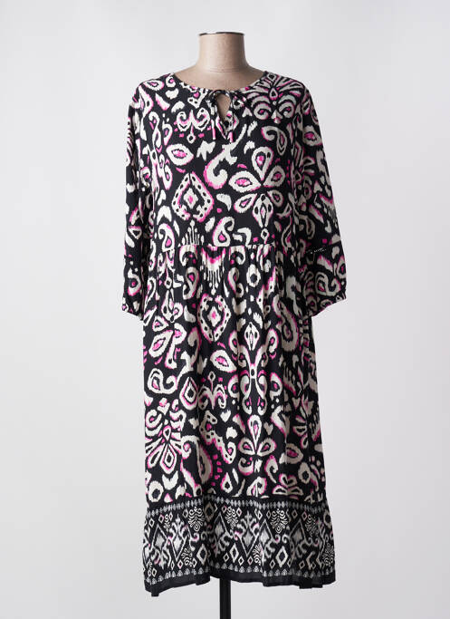 Robe mi-longue manches 3/4 manches 3/4 noir CECIL femme