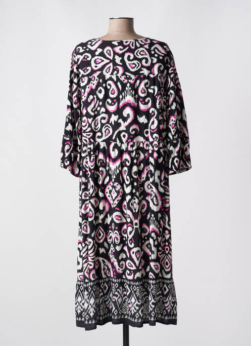 Robe mi-longue manches 3/4 manches 3/4 noir CECIL femme