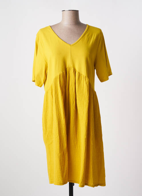 Robe mi-longue jaune LA PETITE NÎMOISE pour femme