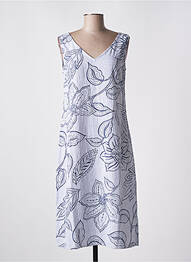 Robe mi-longue imprimé fleurs sans manche bleu AGATHE & LOUISE femme