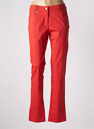 Pantalon droit fermeture zippée sous rabat boutonné orange AGATHE & LOUISE femme
