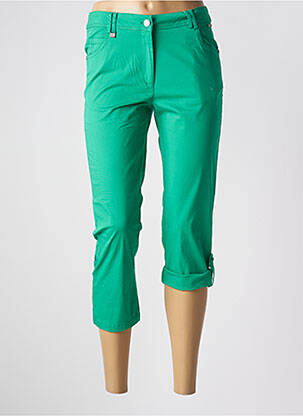 Pantacourt stretch taille haute vert AGATHE & LOUISE femme