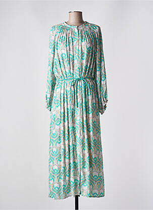 Robe longue manches longues manches longues vert SEE U SOON femme