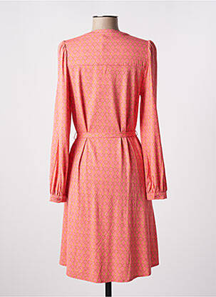 Robe mi-longue imprimé fantaisie manches longues rose ESQUALO femme