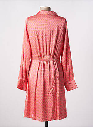 Robe mi-longue imprimé fantaisie manches longues rose ESQUALO femme