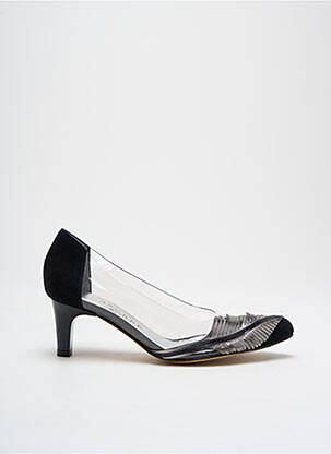 Escarpins tissage satiné talon de 4 à 6cm noir AZUREE femme