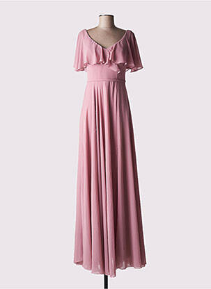 Robe longue manches courtes manches courtes rose C'FAIT POUR VOUS femme