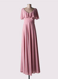 Robe longue manches courtes manches courtes rose C'FAIT POUR VOUS femme