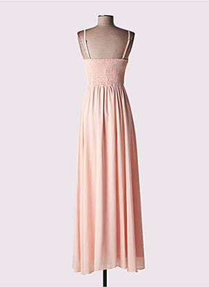 Robe longue manches bretelles ajustables fines bretelles rose EVA & LOLA femme