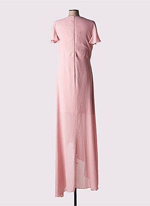 Robe longue manches courtes manches courtes rose QUEEN SIZE femme