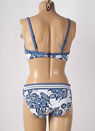 Maillot de bain 2 pièces stretch haut soutien-gorge emboitant bleu OLYMPIA femme
