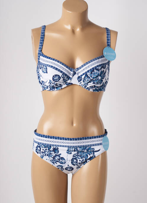 Maillot de bain 2 pièces bleu OLYMPIA pour femme